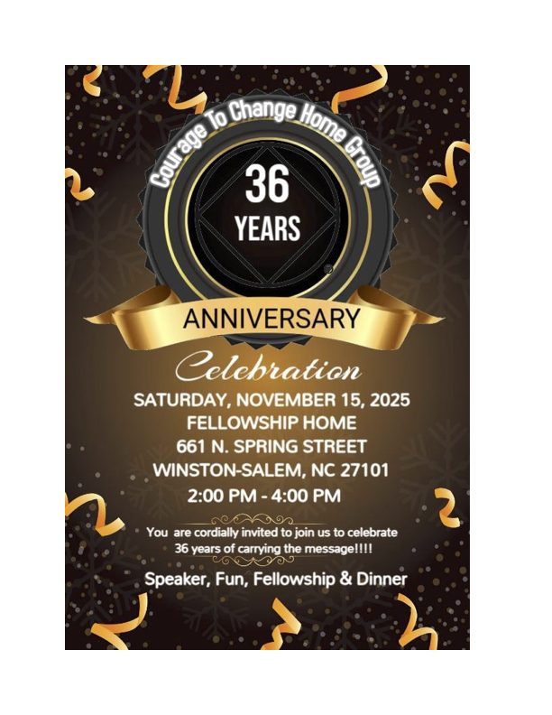 Courage to Change Anniversary Flyer. November 15th 2025.