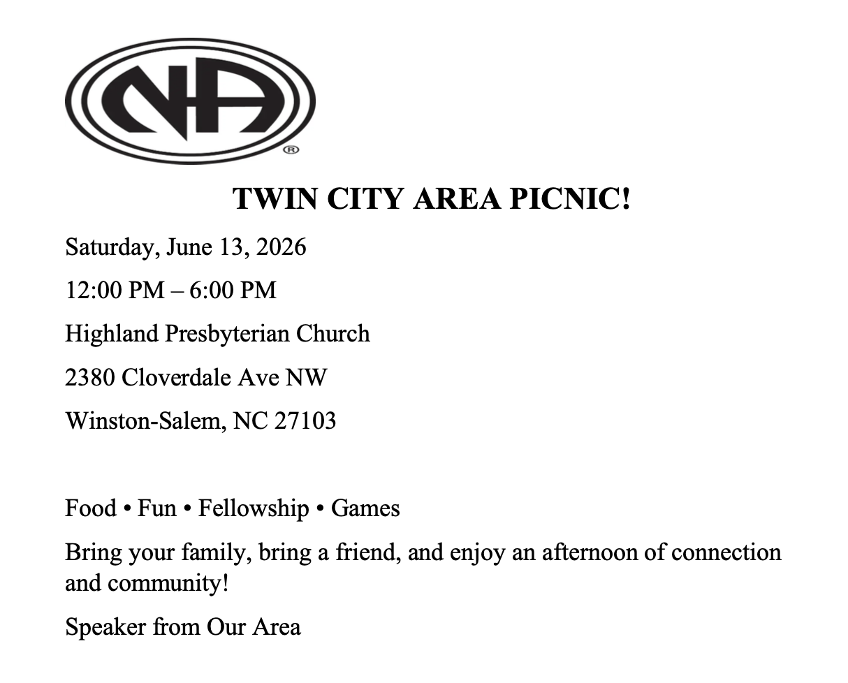 Flyer for TCANA Area Picnic July 13th